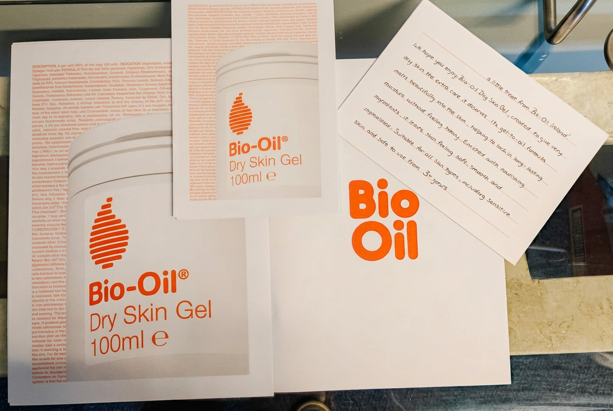 Bio-Oil product with a handwritten note, part of a personalised seeding drop